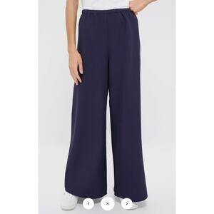 NEW Tuckernuck Pomander Place Navy Blue Sienna Wide Leg Pants Medium